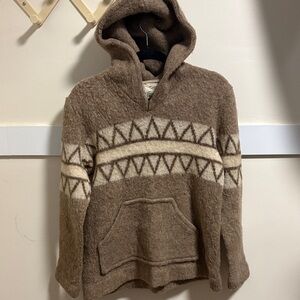 Icelandic wool knit hooded sweater